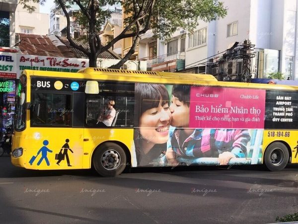 quảng cáo xe bus cho ngành bảo hiểm