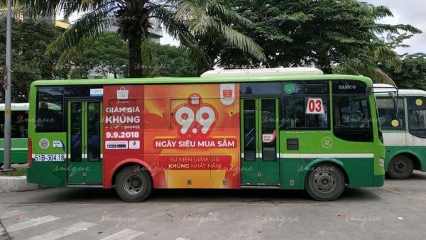 quảng cáo xe bus cho ứng dụng thương mại điện tử