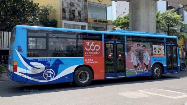 Thương hiệu thời trang cho phái mạnh 360 Boutique với chiến dịch quảng cáo trên xe bus tại Hà Nội 