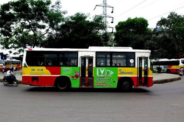 Thuốc Dạ dày Yumangel quảng cáo trên xe bus Hà Nội, Đồng Tháp