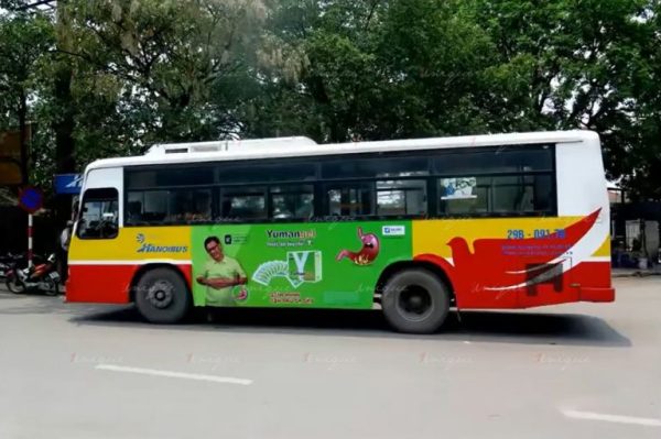 Thuốc Dạ dày Yumangel quảng cáo trên xe bus Hà Nội, Đồng Tháp