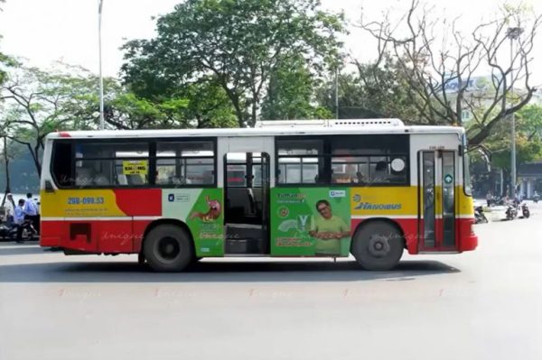 Thuốc Dạ dày Yumangel quảng cáo trên xe bus Hà Nội, Đồng Tháp